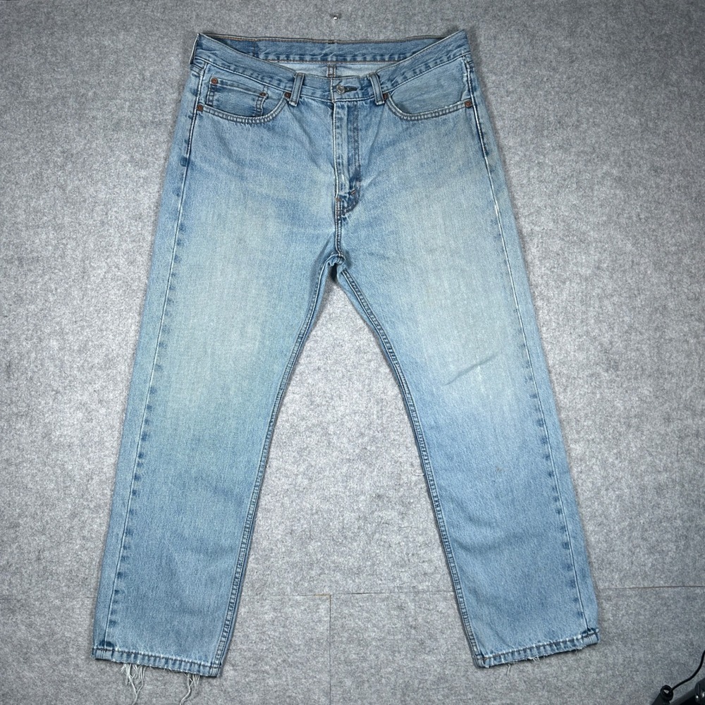 Levi's 505 Denim Jeans Mens 36x30(36x28) Light Wash Regular Fit Straight Leg‎